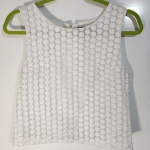 Sam Edelman White Floral Sleeveless Top, Size Medium